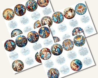 Krippe Advent | Rub-On Transfer | Weihnachtsadvent | Weihnachts Ornament Transfer | Abziehbilder für das Handwerk