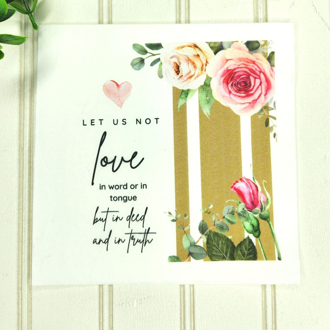 1 John 318 Bible Verse Napkins, Scripture Napkins, Napkins for