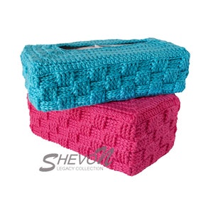 Crochet Pattern-Rectangular Tissue Box Cover  In Two sizes