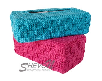 Crochet Pattern-Rectangular Tissue Box Cover  In Two sizes