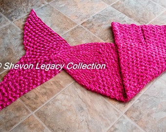 Crochet Pattern - Mermaid Tail Afghan Blanket/ Crochet Mermaid Tail/ Mermaid Blanket Child size