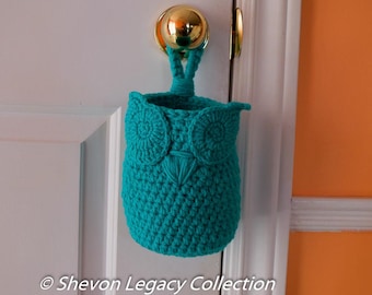 Crochet Pattern-Owl Hanging Storage Basket/ Crochet Hanging Basket Organizer Custom Colors