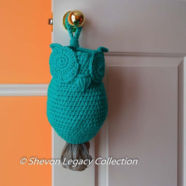 Crochet Pattern-Owl Plastic Grocery Bag Holder/Plastic Bag Holder Crochet Organizer/Spare Bag Dispenser