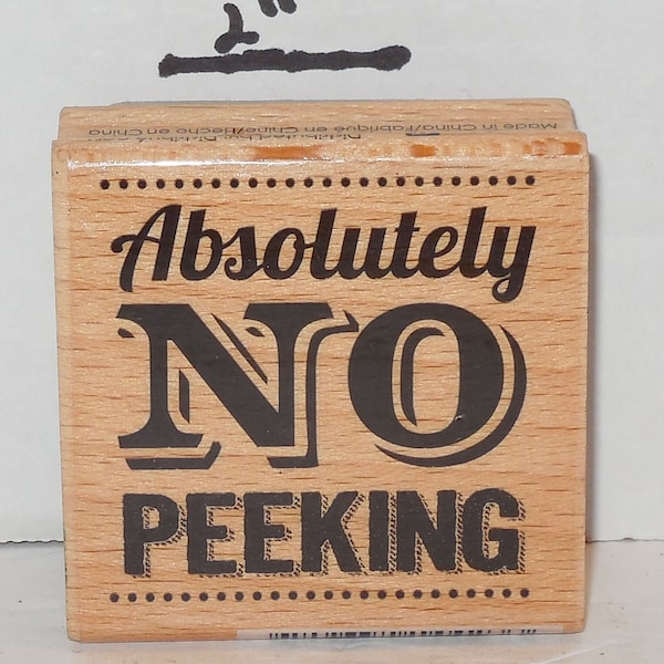 Absolutely No Peeking 2" Hampton Art Studio G Wooden Rubber Crafting Stamp