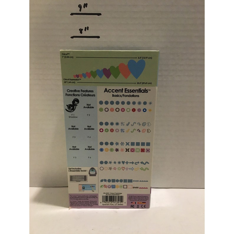 Provo Craft Cricut Shapes Cartridge Accent Essentials Etsy