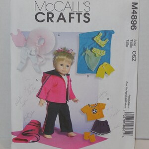 McCall&#39;s Crafts M4896 Complete Uncut Factory Folds Sewing Pattern Clothes for 18&quot; Doll OS