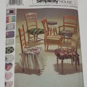Simplicity House 7749 Complete Uncut Factory Folds Sewing Pattern Chair Pads and Placemats