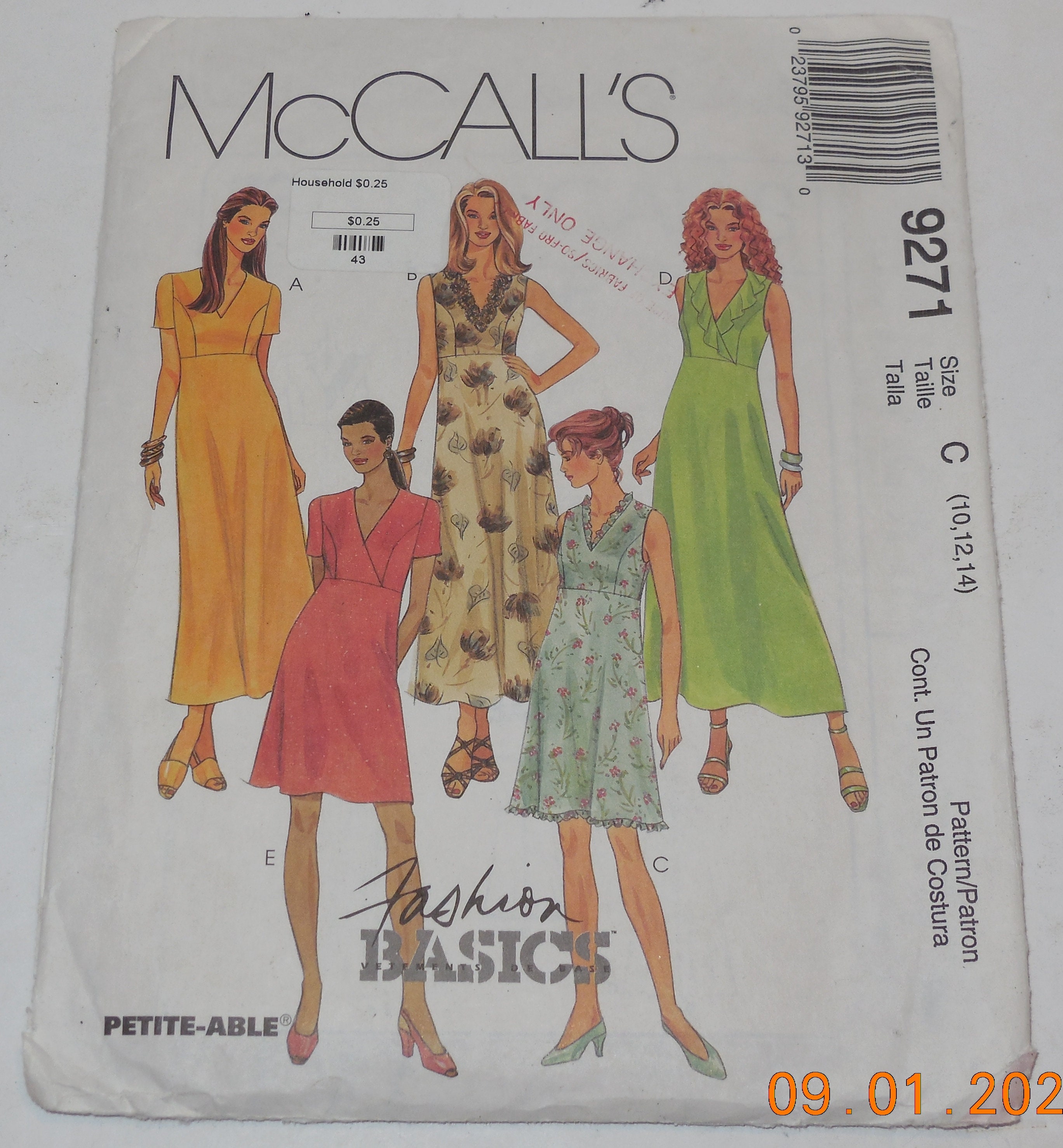 Mccall's Fashion Basics Petite Able 9271 Complete Uncut Factory