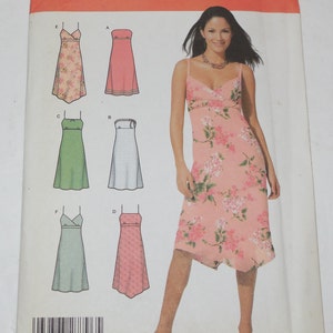 Simplicity 4994 Complete Uncut Factory Folds Sewing Pattern Misses&#39; Sundress with bodice & Hemline Variations Size PP 12 14 16 18