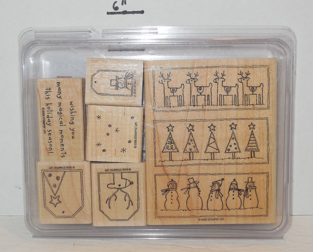 2006 Stampin' up Festive Favorites Set of 6 Mounted Used Rubber ...