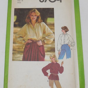 Simplicity 8704 Complete Complete Uncut Factory Folds Sewing Pattern Misses&#39; Shirt Size 14