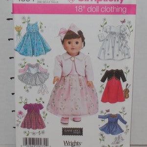 Simplicity 4364 Complete Uncut Factory Folds Sewing Pattern Clothes for 18&quot; Doll OS