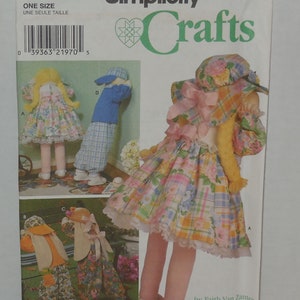 Simplicity Crafts 8268 Complete Uncut Factory Folds Sewing Pattern 30&quot; Doll, Bunny and Clothes