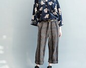 women vintage loose top/women leisure short top/women spring tops/