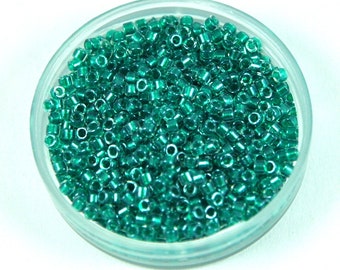 DB918-11//0 Shimmering Teal Lined Crystal Delica Beads