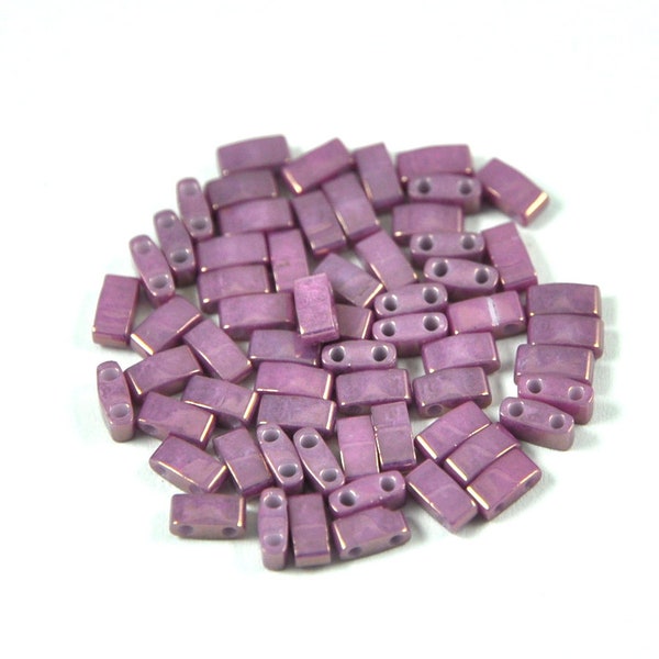 5 grams Miyuki® Half Tila 2 Hole Japanese Glass Seed Beads - Opaque Dark Orchid Luster - size: 5x2.5mm (MIYUKI-FTL-1867)