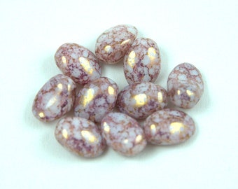 Rose Petal 93200-15496 CZB-132 Opaque Red Bronze Luster 50pcs Czech Pressed Glass Beads 7x8 mm