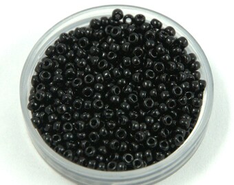 20g® Rocaille japonaise en verre perles de Rocaille Miyuki - Opaque noir - taille : 11/0 (MR-11-401)