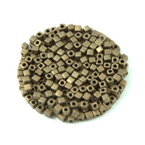 10g Miyuki® Square Japanese Glass Seed Beads - Matte Metallic Bronze - size: 1.8mm (MIYUKI-SQUARE-1.8mm-2006)