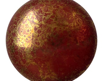 Cabochon En Verre Rond 25mm - Couleur Jonquil Bronze Opaque - Loisirs Créatifs, Bijoux