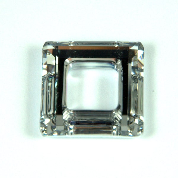 1 pièce Swarovski Crystal Square Ring Fancy Stone - 20mm - Crystal CAL (4439)