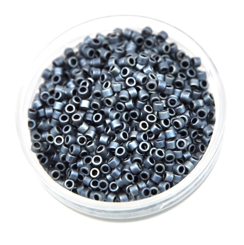 DB-11-301 Matte Gunmetal 5 grams Miyuki\u00ae Delica Japanese Glass Seed Beads size: 110