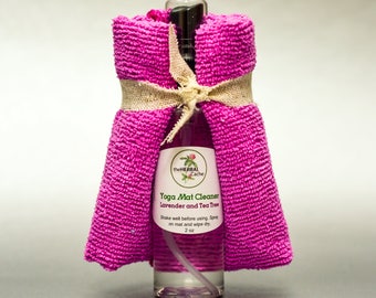 Yoga Mat Spray with Wipe Cloth - All Natural Yoga Mat Spray using Essential Oils