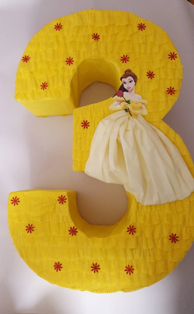 Princesa Número Piñata carácter personalizado piñatas de la bella y la bestia Princesa Número Piñata carácter personalizado