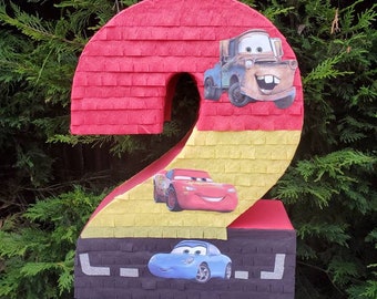 Number pinata inspired by Cars