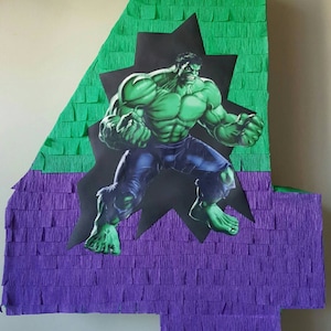 Number Pinata inspired by Hulk 23&quot; x 14&quot;