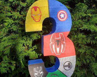 Custom Number pinata/ Your choice of superhero or Villain and number
