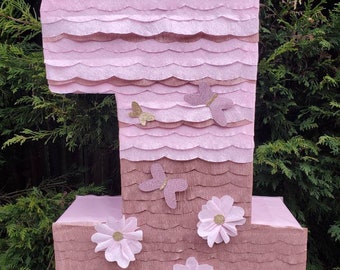 Rose Gold and  Pink Number  pinata