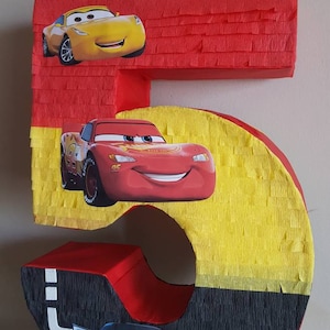 Number pinata inspired by Cars