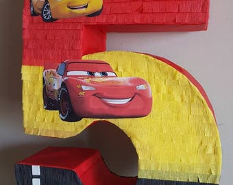 Number pinata inspired by Cars