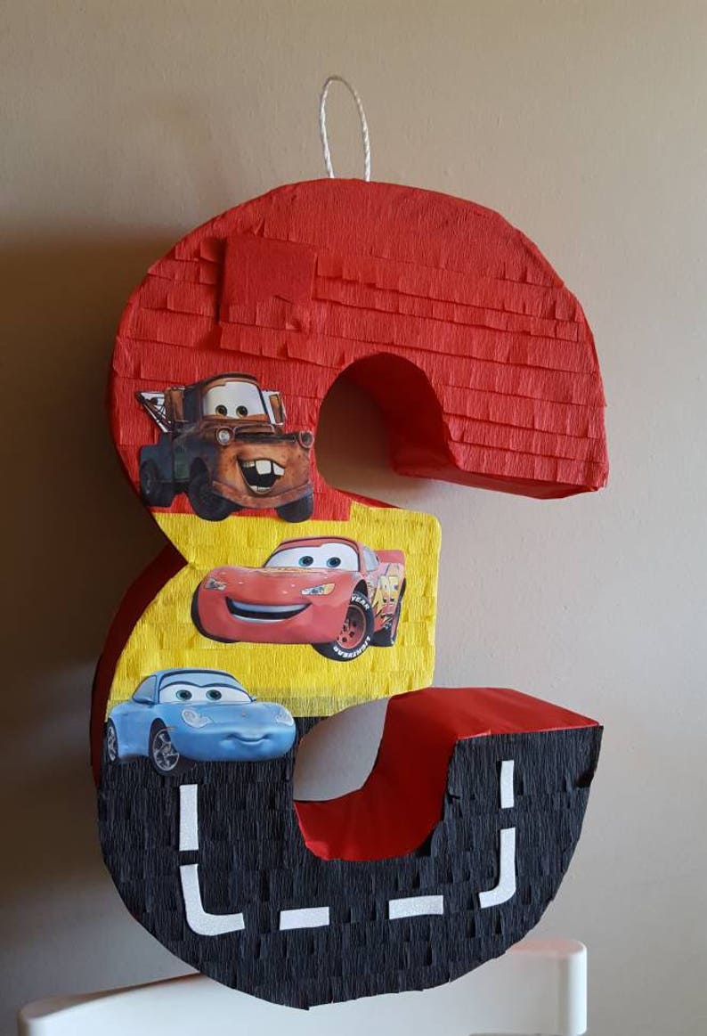 Number pinata inspired by Cars