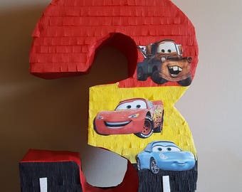 Number pinata inspired by Cars