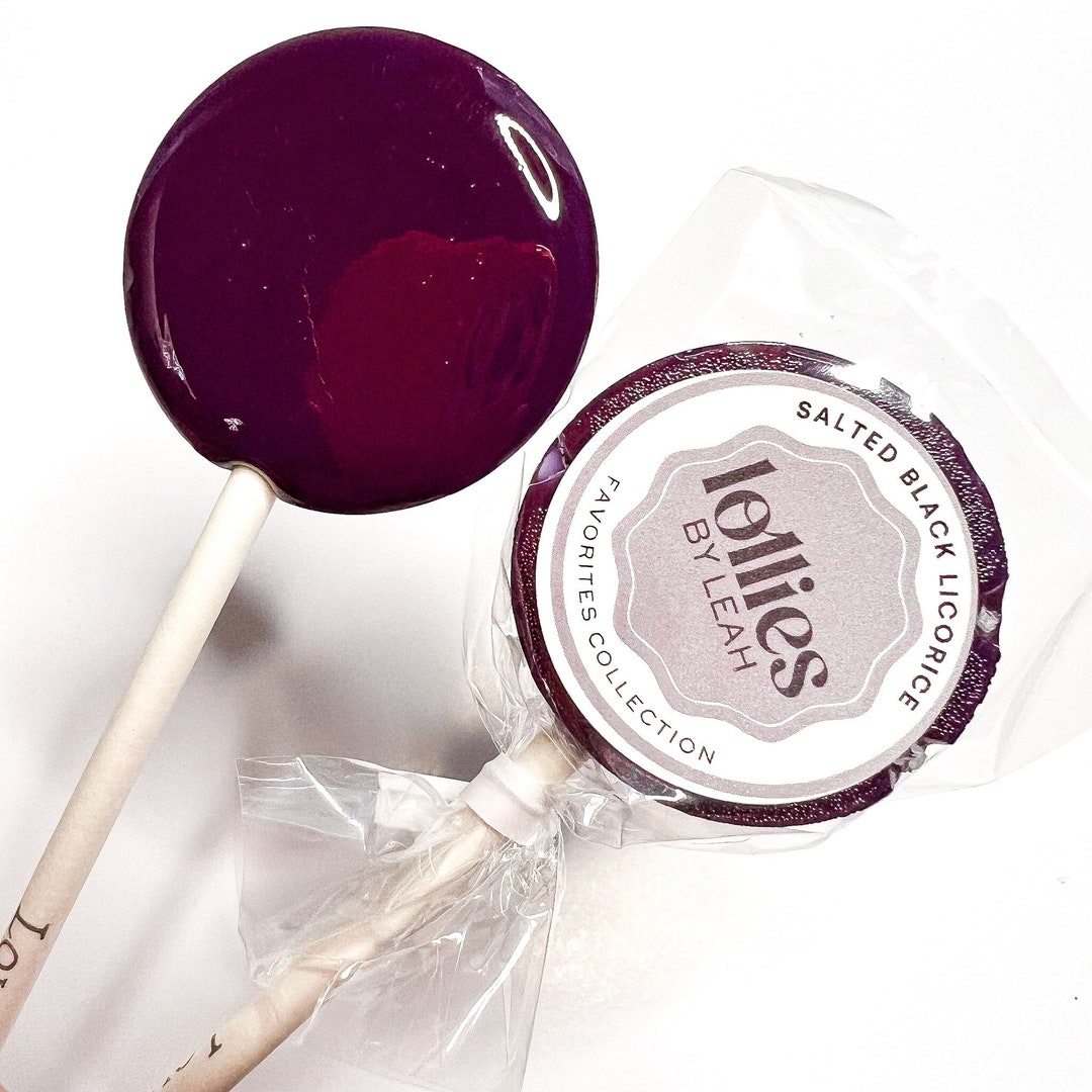 6 Salted Black Licorice Lollipops Etsy