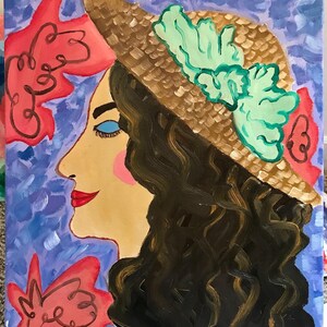 Summer Lady in A Sun Hat