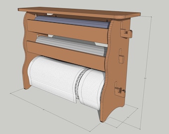 Support de rouleau en bois Foil Stretch - Plan, découpe laser CNC