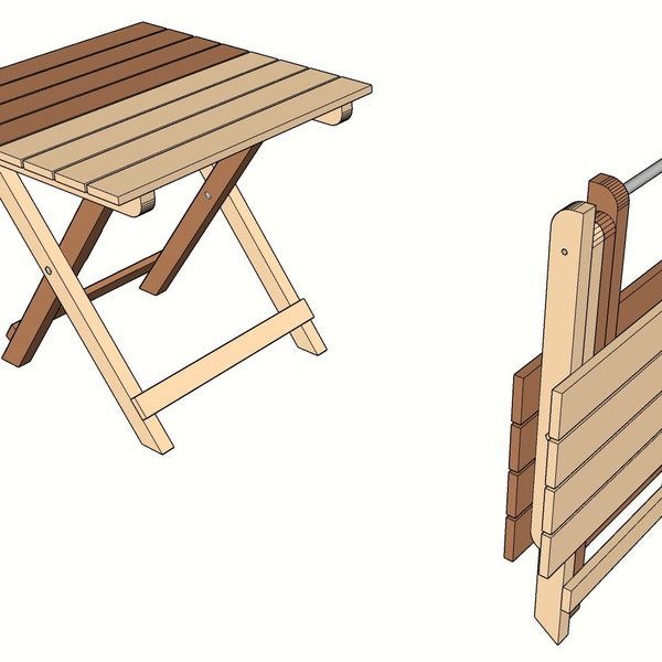 Tabouret pliant DIY (PDF), téléchargement numérique (métrique/pouce)