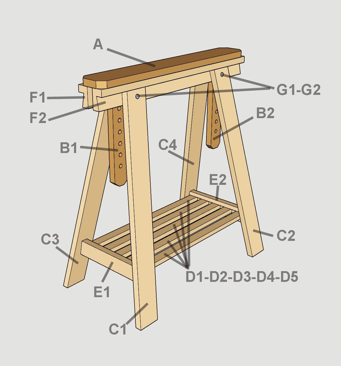 Diy adjustable 2024 saw horses