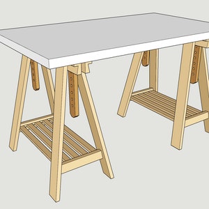 DIY Decorative Adjustable Sawhorses & Table Leg (PDF), Digital Download (metric/ inch)