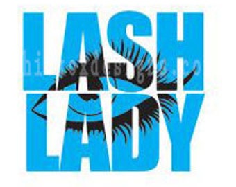 Lash Lady Knockout Font SVG DXF Sublimation Png Silhouette Cricut Graphtec Eps File, Eyelash Svg