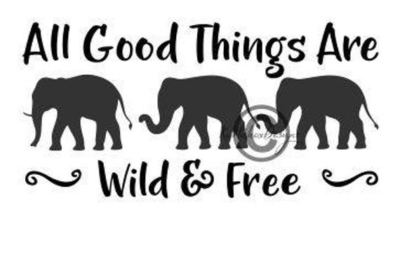 Download Elephant Svg Elephants Dxf Wild And Free Svg 3 Elephants | Etsy