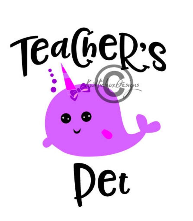 Download Narwhal Svg Teacher's Pet Svg Unicorn Svg Narwhal Dxf | Etsy