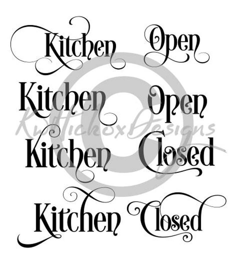 Kitchen Open Svg Kitchen Closed Svg Dxf For Silhouette Etsy