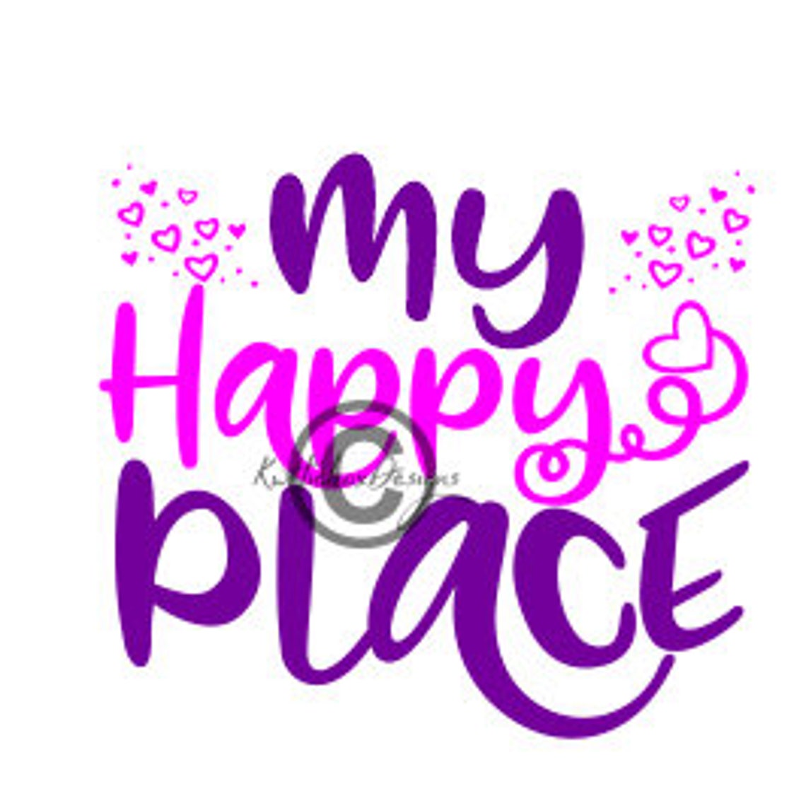 My Happy Place Svg Dxf For Silhouette Cricut Svg Heart Svg Etsy