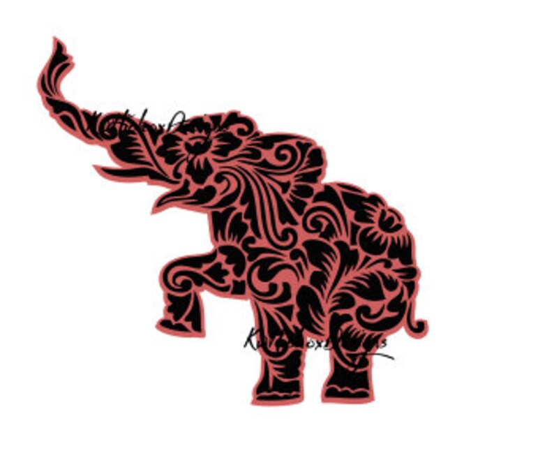 Download Floral Elephant Svg Svg File Dxf For Silhouette | Etsy