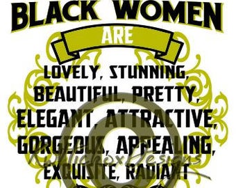 Black Women Svg, Dxf For Silhouette, T Shirt Screen Printing File, Plotter File, Cricut Download, Png File