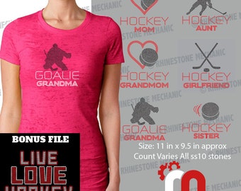 Hockey Family Pack Rhinestone Template Digitial Download